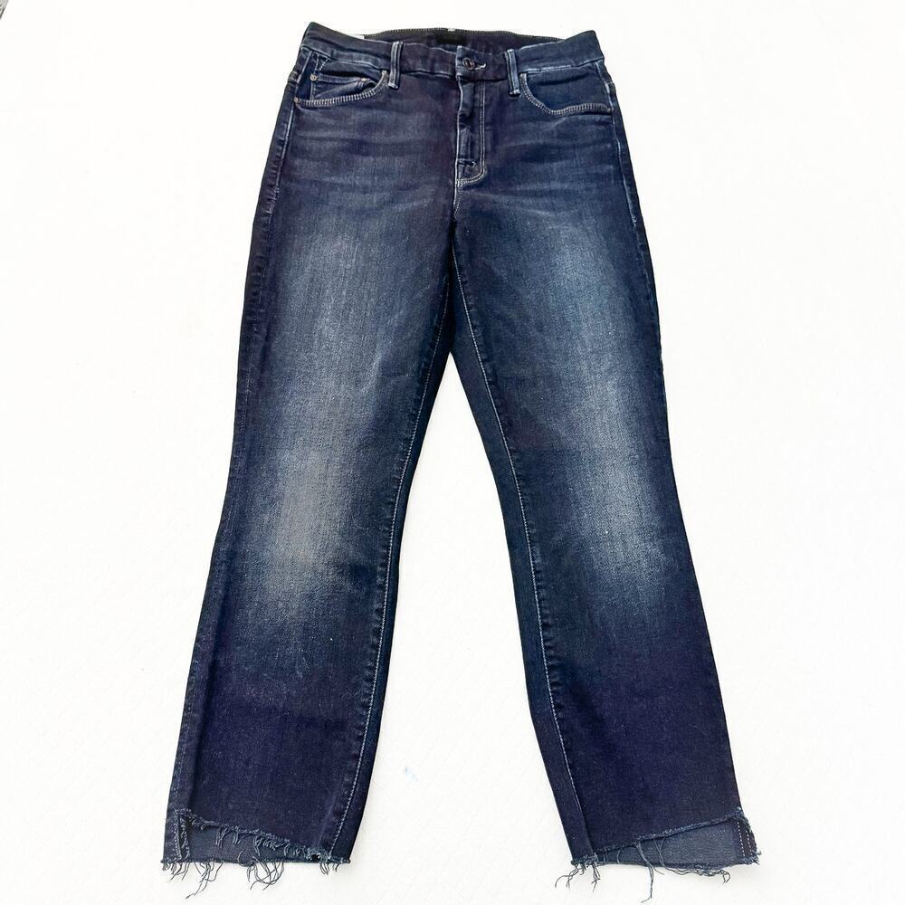 Mother High Waisted Looker Ankle Fray Last Call Dark Wash Denim Jeans Size 25 - Picture 2 of 11